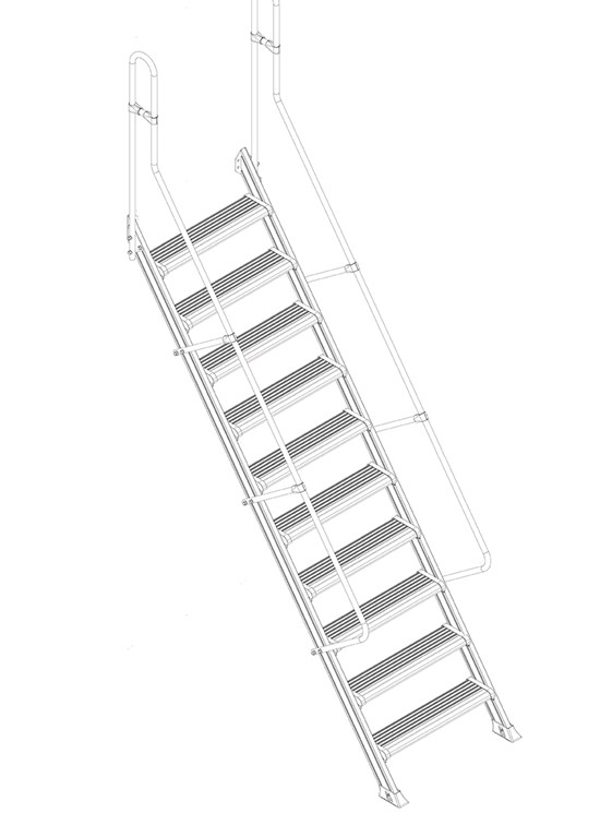 Scala d'accesso maxi in alluminio 54°