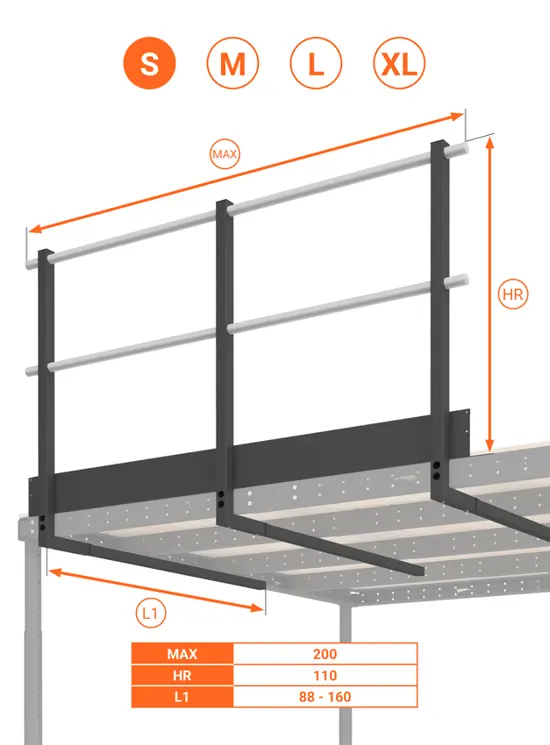 BALAUSTRA CON FERMAPIEDE ALTEZZA cm 110