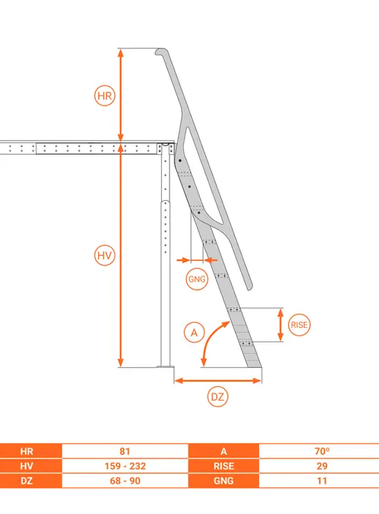SOPPALCO IN ACCIAIO TS8 SCALA LEGNO