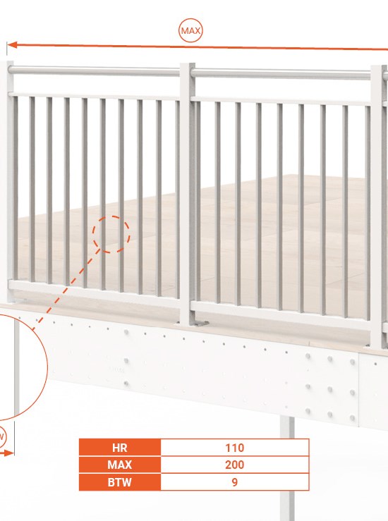 BALAUSTRA A DOGHE ALTEZZA cm 110