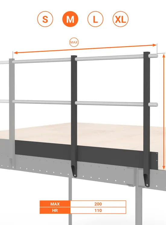 BALAUSTRA CON FERMAPIEDE ALTEZZA cm 110