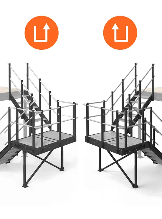 Scala Comoda 42° a U con pianerottolo 