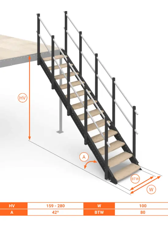 Scala Comoda 42° Gradini in Legno