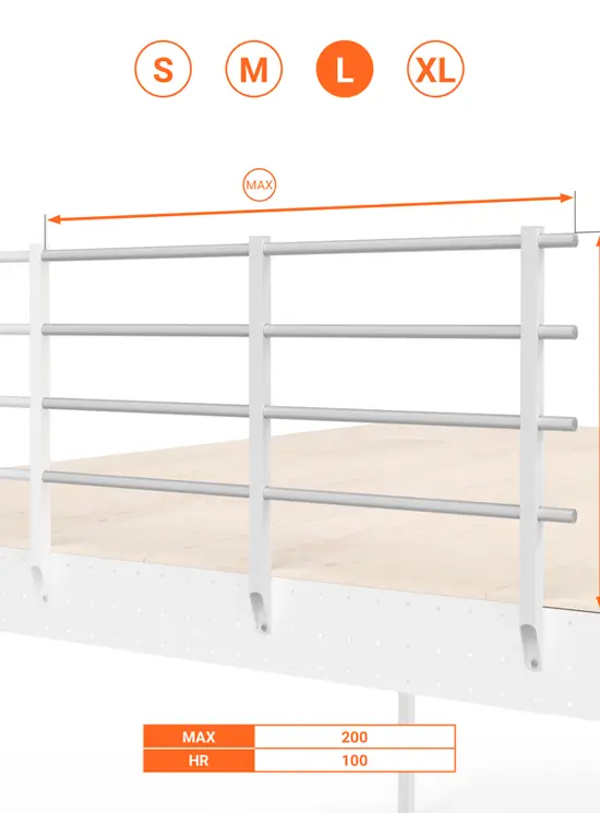 BALAUSTRA A 4 CORRIMANI ALTEZZA cm 100