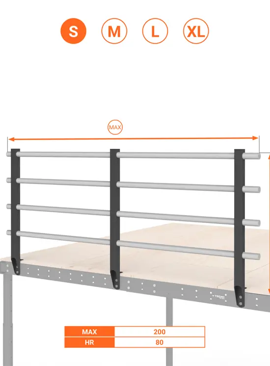 BALAUSTRA A 4 CORRIMANI ALTEZZA cm 80