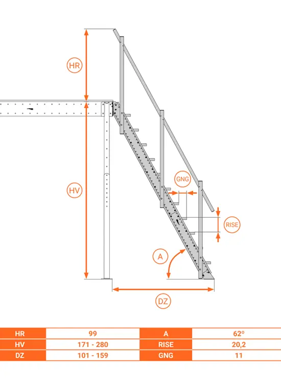 Scala Gradini Alternati 62°