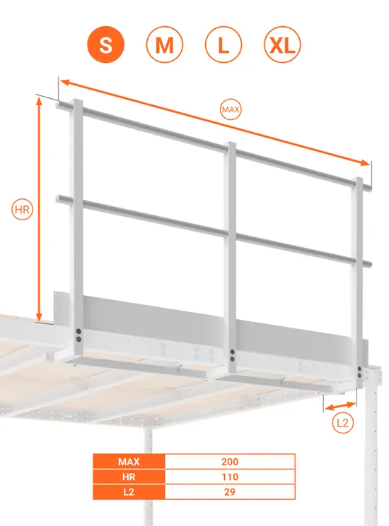 BALAUSTRA CON FERMAPIEDE ALTEZZA cm 110