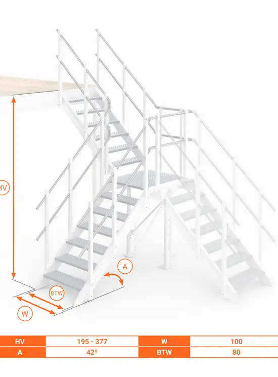 Scala Comoda 42° con pianerottolo 