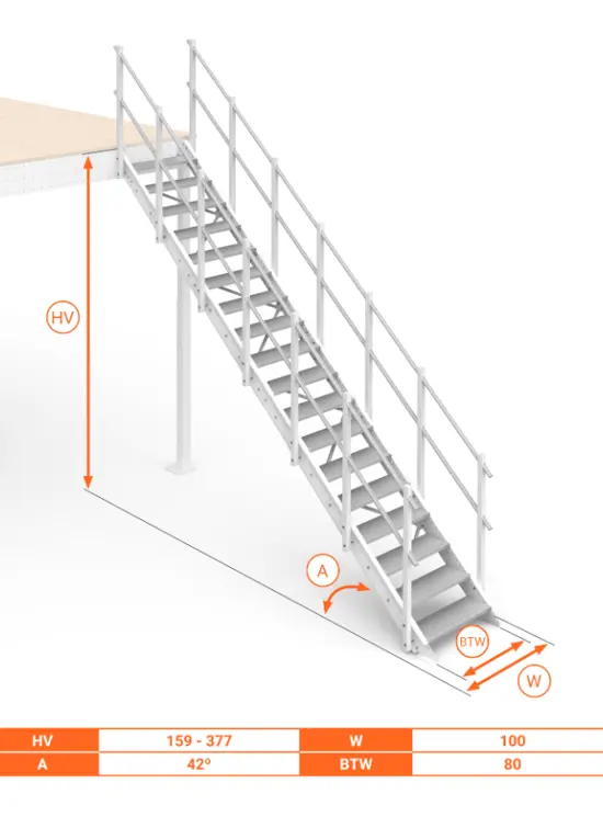 Scala Comoda 42° Gradini in Acciaio