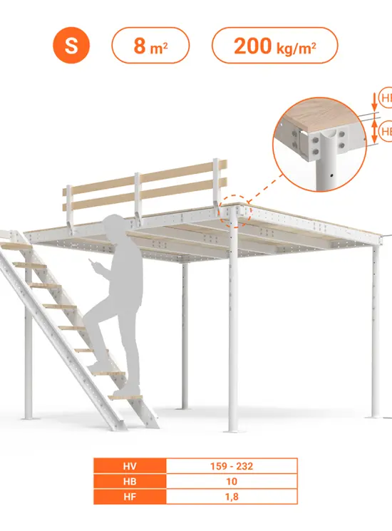 SOPPALCO IN ACCIAIO TS8 LOFTBED