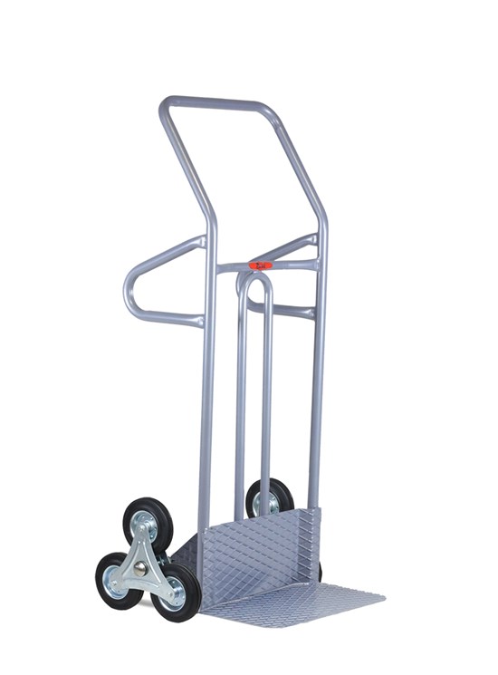 Carrello saliscale in acciaio con 3 ruote a stella 250 kg 