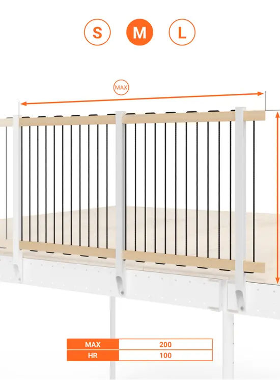 BALAUSTRA  IN CORDA ALTEZZA cm 100