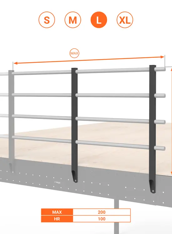 BALAUSTRA A 4 CORRIMANI ALTEZZA cm 100