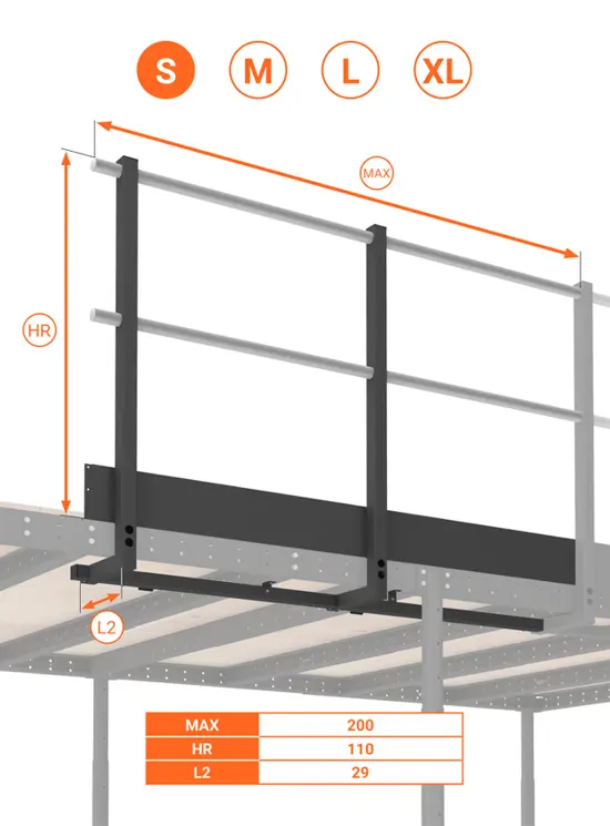 BALAUSTRA CON FERMAPIEDE ALTEZZA cm 110