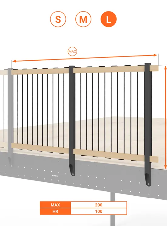 BALAUSTRA  IN CORDA ALTEZZA cm 100