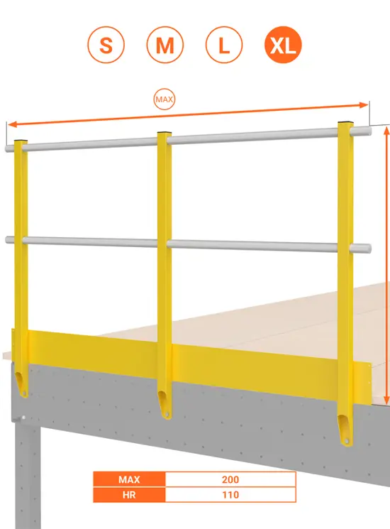 BALAUSTRA CON FERMAPIEDE ALTEZZA cm 110