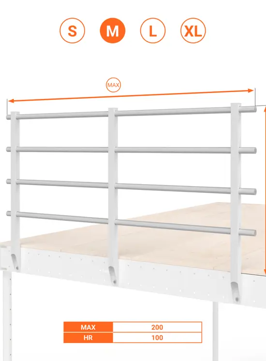 BALAUSTRA A 4 CORRIMANI ALTEZZA cm 100