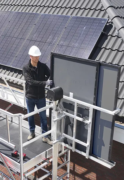 Trabattello Tempo Shuttle con sistema di sollevamento per pannelli fotovoltaici