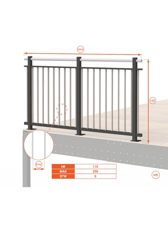 BALAUSTRA A DOGHE ALTEZZA cm 110