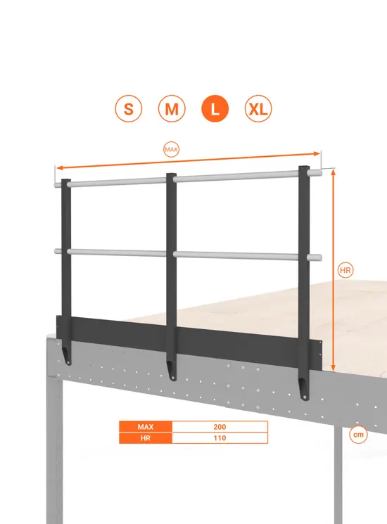 BALAUSTRA CON FERMAPIEDE ALTEZZA cm 110