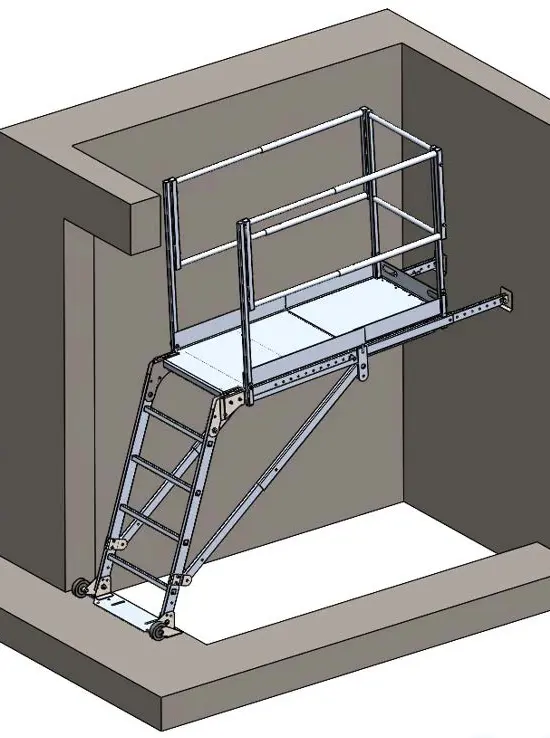 Piattaforma telescopica per vani ascensore