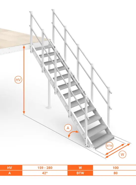Scala Comoda 42° Gradini in Acciaio
