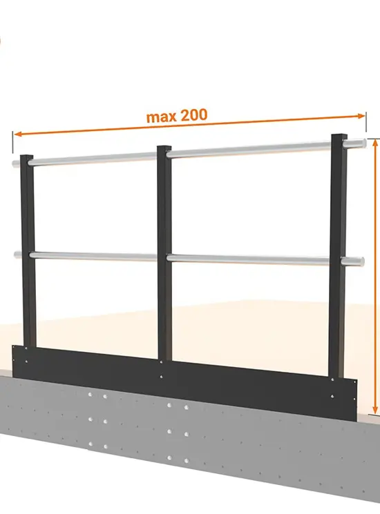 BALAUSTRA UNIVERSALE CON FERMAPIEDI cm 110