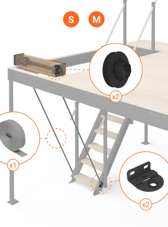 KIT ELEVAZIONE ELETTRICA PER SOPPALCO