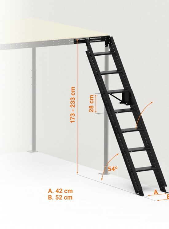 Scala salvaspazio per soppalchi 54°