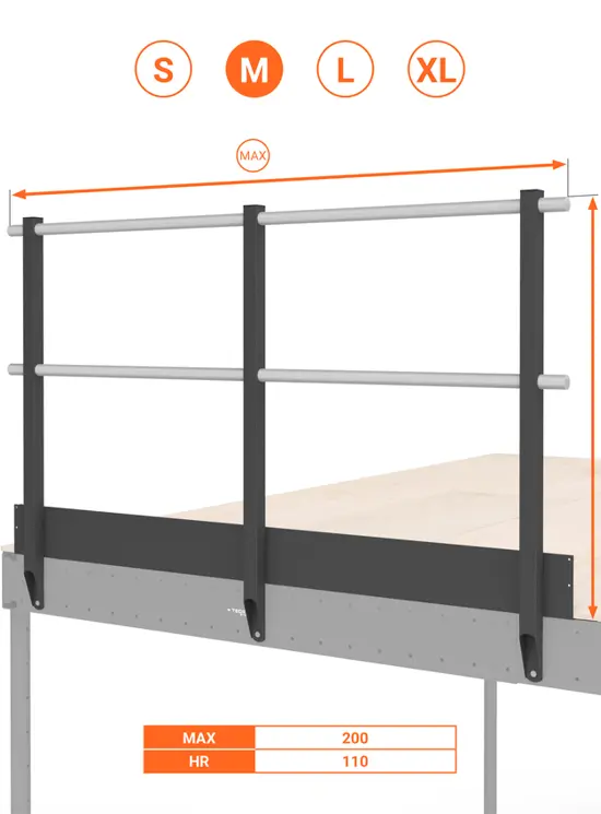 BALAUSTRA CON FERMAPIEDE ALTEZZA cm 110