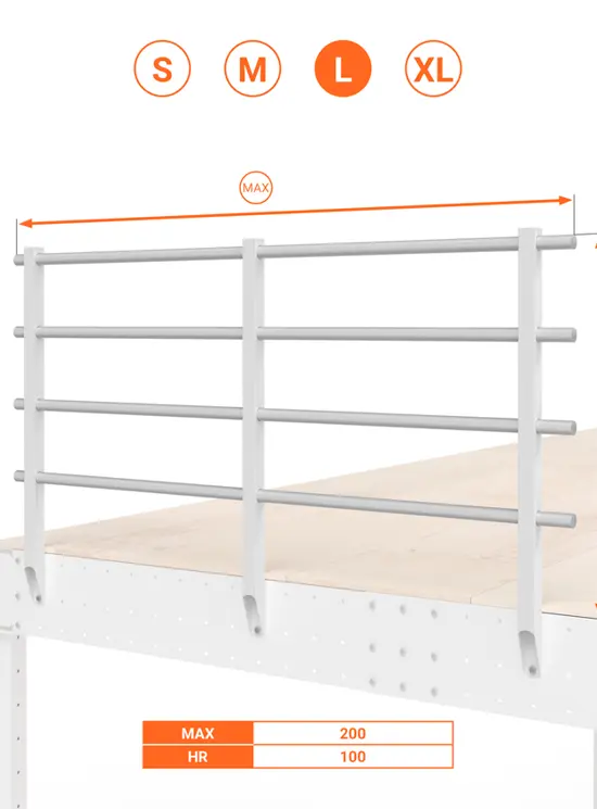 BALAUSTRA A 4 CORRIMANI ALTEZZA cm 100