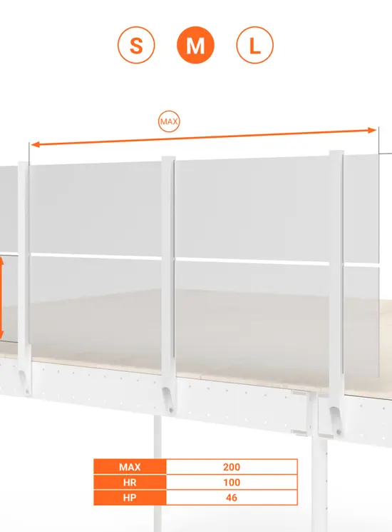 BALAUSTRA A PANNELLI ALTEZZA cm 100