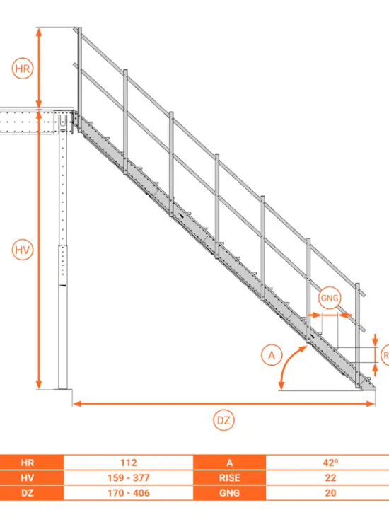 Scala Comoda 42° Gradini in Legno