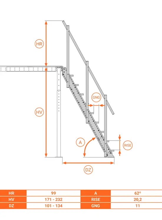 Scala Gradini Alternati 62°