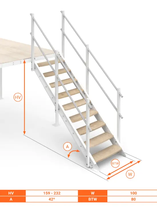 Scala Comoda 42° Gradini in Legno