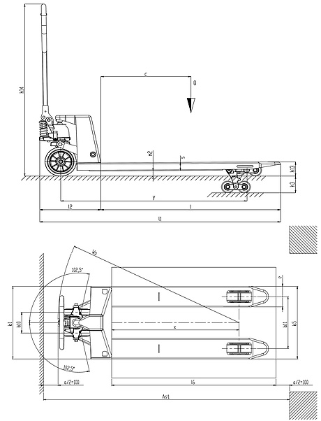 Transpallet S4 2200 Kg