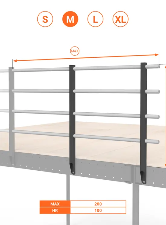 BALAUSTRA A 4 CORRIMANI ALTEZZA cm 100
