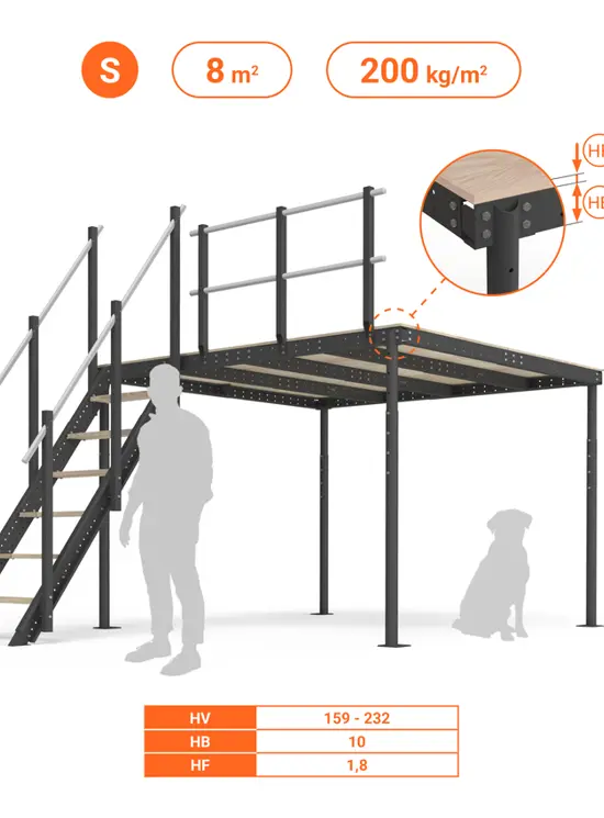 SOPPALCO IN ACCIAIO TS8 SCALA COMODA