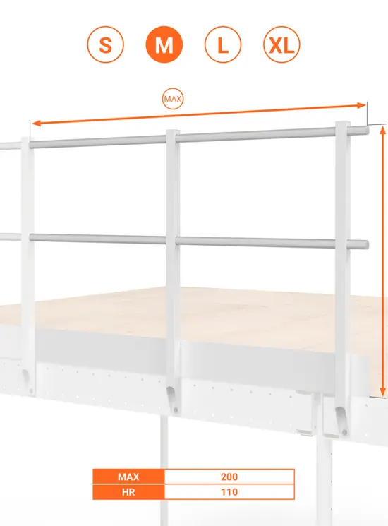 BALAUSTRA CON FERMAPIEDE ALTEZZA cm 110