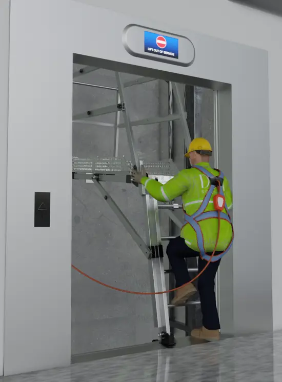 Telescopisch platform voor liftschachten