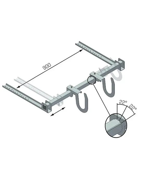Dubbele verstelling ladderhaak